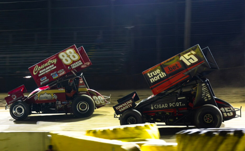 Austin McCarl races ahead of Sam Hafertepe Jr.