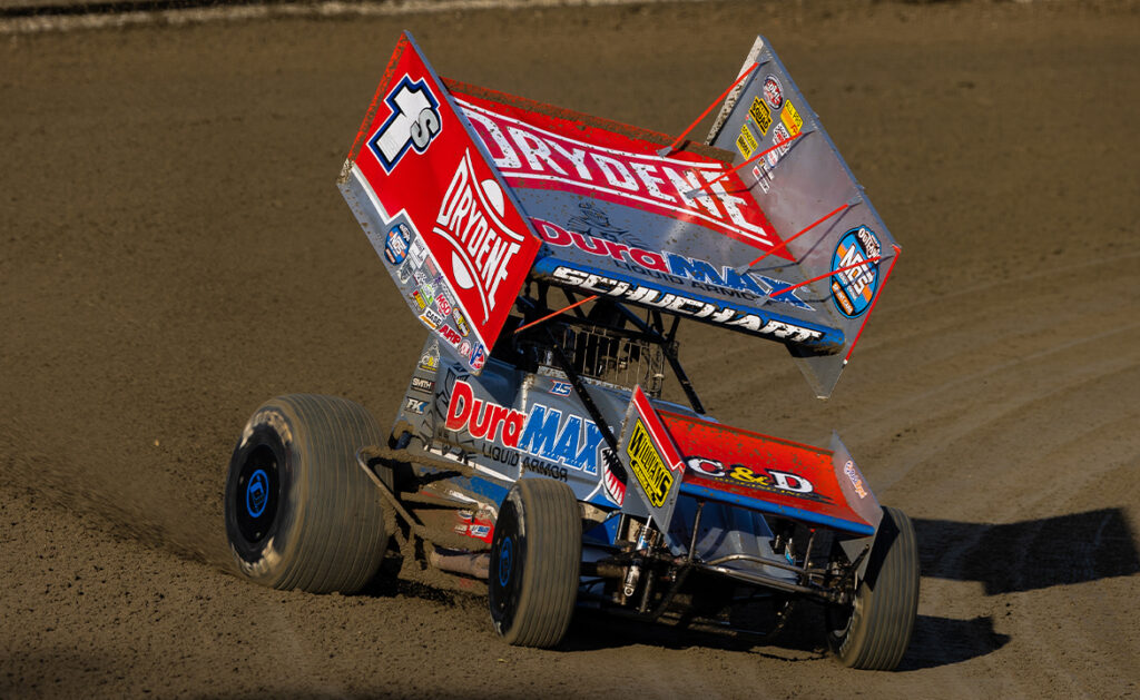 Logan Schuchart driving the Shark Racing #1S at Volusia Speedway Park